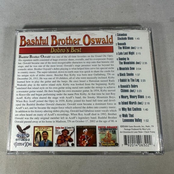 Bashful Brother Oswald Dobros Best CD Bluegrass Country Music Album Gusto 2008 - Picture 2 of 3
